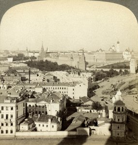 Kremlmuren, Moskva, Rusland. af Underwood and Underwood