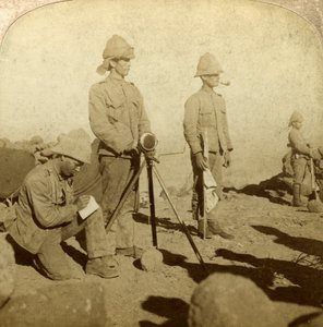 Signalgivere fra Yorkshire Regiment, New Zealand Hill, Sydafrika, Boer War, 1900 af Underwood and Underwood