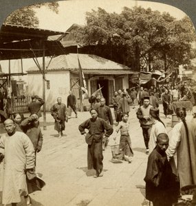 Gadescene, Canton, Kina. af Underwood and Underwood