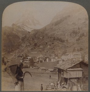 Alpine Spirits Sanctuary - det charmerende Zermatt og Matterhorn Schweiz, 1901. af Underwood and Underwood