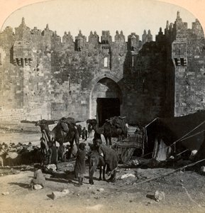 Damaskus-porten, den nordlige indgang til Jerusalem, Palæstina, 1899.
