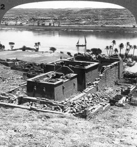 Det nubiske tempel i Kalabsheh, Egypten, 1905. af Underwood and Underwood