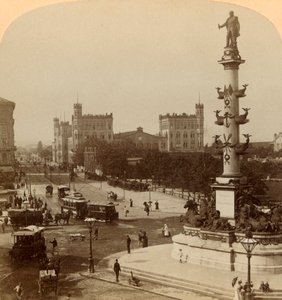 Tegetthoff-monumentet, i Prater-Stern, Wien, Østrig, 1898. af Underwood and Underwood