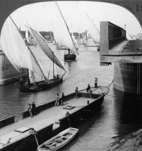 Den store Nilbro, Kairo, Egypten, 1905. af Underwood and Underwood