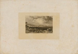 Landskab af by ved bugt af Unidentified