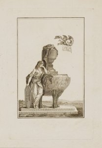 Mytologisk figur i sorg over Ludvig XVI