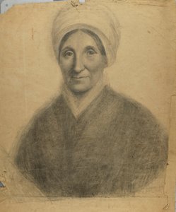 Kvinde iført turban af Unidentified