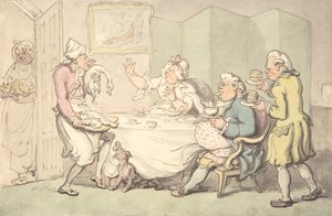 Et par ved bord med tjenere, 1700-1900-tallet. af Unknown,Unknown.