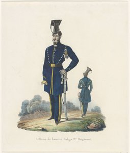 Belgisk snor, 1830 Officer for belgiske Lancer 2. Regiment (titel på objekt) af Unknown