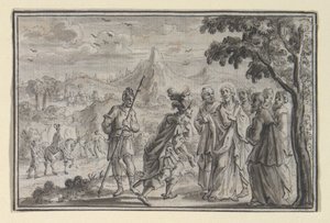 Centurion Beseeching Christ (?) (Lukas 7, Mt 8), en af fire scener fra Kristi liv af Unknown