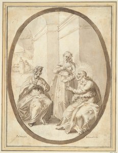 Kristus i Marthas og Marias hus af Unknown