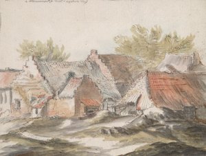 Hytter (recto); Wicker-redskaber (verso) af Unknown