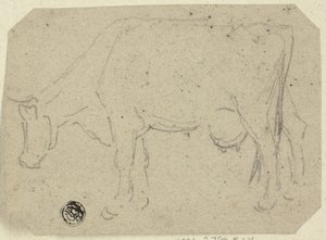Kogræsning (recto); Hoved af et dyr (verso) af Unknown