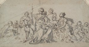 Diana med nymfer og Putti af Unknown