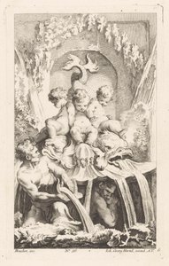 Springvand med putti og delfiner Diverse Fontaines (serietitel) af Unknown