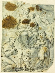 Madonna med barn og de hellige Antonius af Padua og Vilhelm af Aquitanien af Unknown