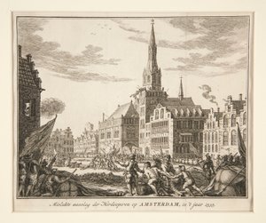 Mislykket angreb af den røde op på Amsterdam, i af Unknown