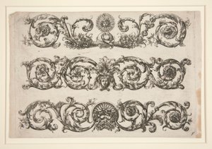 Ornamental design med blomster-arabesker (sol) af Unknown