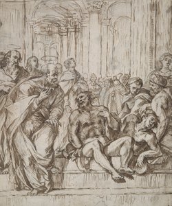De hellige Peter og Paul helbreder den lamme mand af Unknown