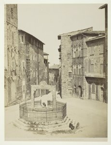 San Gimignano, Piazza Cavour cis af cisternen af Unknown