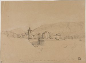 Saint-Gervais-kirken set fra voldene i Genève af Unknown