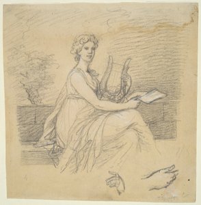 Kvinde med Lyre af Unknown