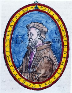 (Cardanus Hieronymus) Jerome Cardan på italiensk Gerolamo Cardano, italiensk læge, matematiker, filosof og astrolog (Pavia af Unknown artist