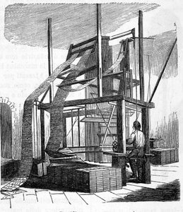 1801 Jacquard vævevæv. 1800-tals gravering. af Unknown artist