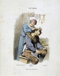 En charlatanoperatør - fra en gravering fra det 17. århundrede af Unknown artist