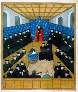 En domstol i det 15. århundrede. Miniature. Paris, B N af Unknown artist