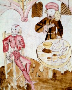 En læge, der besøger en patient (miniature af Unknown artist