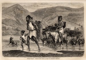 En familie af kabylske hyrder krydser wadi Djema for at gå til Beni Menguellet-marchen, den vigtigste i regionen; familiens overhoved vover først, efterfulgt af hans familie og hans besætning, fårene først og efter dem størstedelen af kvæget. Eng af Unknown artist