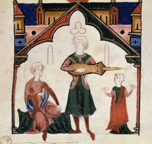 En gruppe digtere og musikere (Miniature af Unknown artist