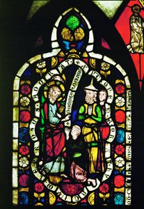 En lammet mand tilbeder Kristus og bliver helbredt (glasmaleri) af Unknown Artist