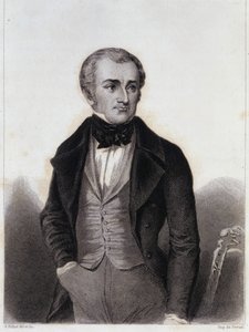 Adolphe Thiers (1797-1877) - indgravering i "Historien om Louis Philippes politiske og private liv" af Unknown artist