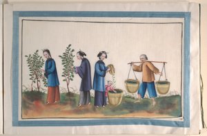 Album med tolv malerier af mennesker, der laver silke af Unknown Artist