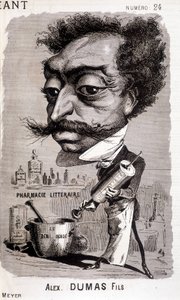 Alexandre Dumas Fils og hans "" litterære apotek"" - i "" Le Géant"" af 02/08/1868 af Unknown artist