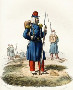 Algerie, let infanteri fra den franske hær i Afrika under ekspeditionen i 1830. I "" Storia d
