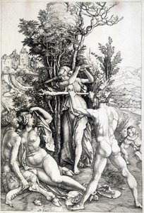 Allegorisk skikkelse af jalousi - gravering 1500-tallet af Unknown artist