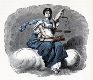 Allegory of Justice - 1882 - Træsnit - af Unknown artist