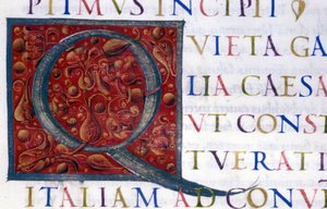 Alfabet: miniaturet bogstav Q af Unknown artist