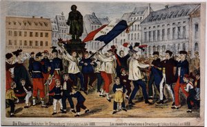 Værnepligtige fra Alsace, Place Kleber i Strasbourg af Unknown artist