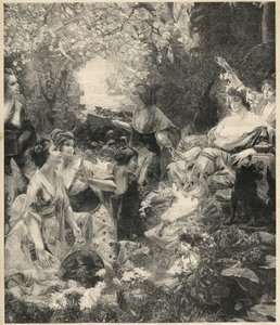 Amaterasu solens gudinde (solens gudinde) gravering af Paul Francois Quinsac (1858-1929) - Indgravering af 1899 af Unknown artist