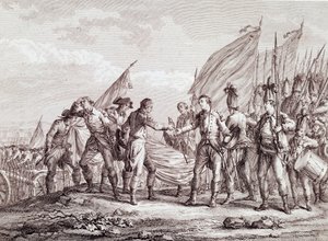 Amerikansk uafhængighedskrig: overgivelse af general Burgoyne i Saratoga af Unknown artist
