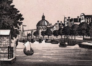 Amsterdam, Holland: udsigt over Singel-kanalen. i "" Verden illustrerer 168 visninger"" Udateret (slutningen af det 19. århundrede) af Unknown artist