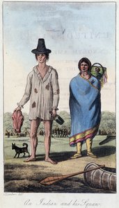 En indianer og hans squaw, Canada af Unknown artist