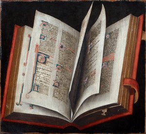 En åbnet liturgisk bog - Anonym - ca. 1525 - Olie på træ - Kunsthistorisk museum, Vienne af Unknown artist