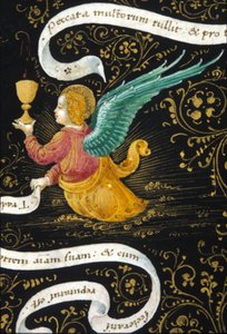 Engel iført en kalk. Miniature af Belbello da Pavia af Unknown artist