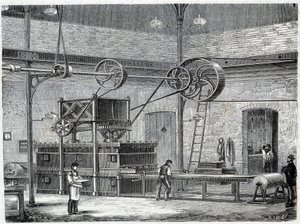 Apparat til vulkanisering af gummi med tør damp - i "" Industriens vidundere"" af Louis Figuier af Unknown artist