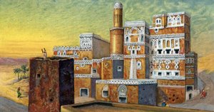 Arabisk arkitektur: "view of a house typical of the town of Sana